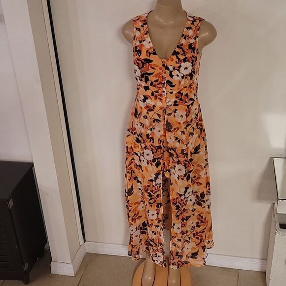 BRAND NEW DU JOUR  MAXI A-LINE SKIRT with ASYMMETRICAL SLIT DRESS - Picture 3 of 13